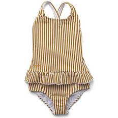 Stripete Badetøy Liewood Amara Swimsuit - Y/D Stripe Golden Caramel/White (LW14114-0909)