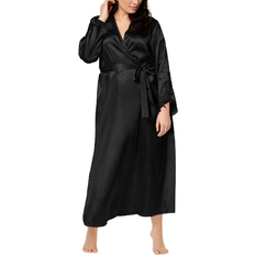 Plus size robes for women Flora Nikrooz Satin Stella Robe Plus Size - Black