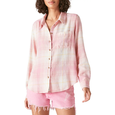 Lucky Brand The Plaid Boyfriend Button-Down Shirt - Pink Plaid
