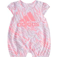 Adidas Playsuits Children's Clothing adidas Infant Printed Shortie Romper - Clear Pink (FZ9680)