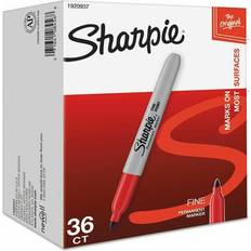 Pencils Sharpie Permanent Marker, Fine Point, Red, 36/Pack