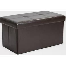Simplify Double Folding Leatherette Seating Stool 15"