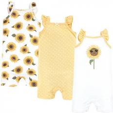 Hudson Infant Girl Cotton Rompers - Sunflower