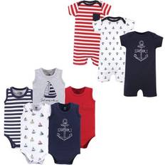 Hudson Infant Boy Cotton Bodysuits and Rompers 8-pack - Captain