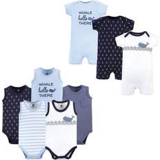Hudson Infant Boy Cotton Bodysuits and Rompers 8-pack - Sailor Whale