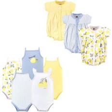 Hudson Infant Girl Cotton Bodysuits and Rompers 8-pack - Yellow Lemon