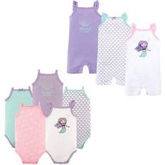 Hudson Infant Girl Cotton Bodysuits and Rompers 8-pack - Mermaid