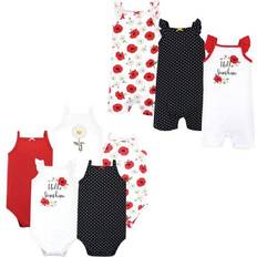 Hudson Infant Girl Cotton Bodysuits and Rompers 8-pack - Poppy Daisy