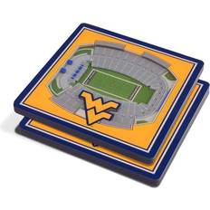 Coasters Yellow West Virginia Mountaineers 3D StadiumViews Coaster