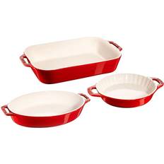 Red Oven Dishes Staub 3-Pc Mixed Set Cherry Oven Dish
