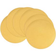 Place Mats Design Imports Yellow Round Polypropylene Woven Placemat Set of 6 Place Mat Yellow