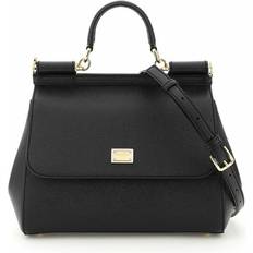 Dolce & Gabbana Sicily Small Leather Shoulder Bag - Black
