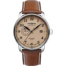Uhren Zeppelin Z86685 LZ127 Graf Beige Leather Automatic Men Watch, Blue