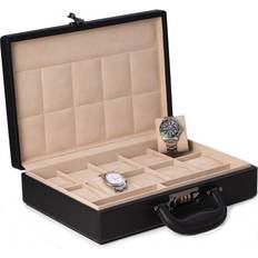Watch Boxes Bey-Berk 10 Watch Storage Box with Handle & Combination Lock