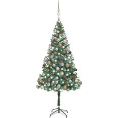 6 foot christmas tree vidaXL Artificial with LEDs&Ball Set Pinecones 70.9" Rose 6 Foot Christmas Tree