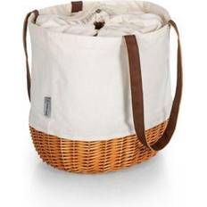 Fabric Tote Bags Picnic Time Coronado Basket Tote Beige Canvas