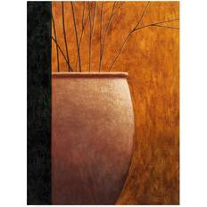 Trademark Fine Art Pablo Esteban 'Large On Yellow Orange' Canvas Art,18x24 Vase