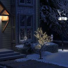 Med belysning Juletrær vidaXL 128 LED'er varmt hvidt lys kirsebærblomst 120 cm Juletre