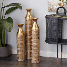 Vases Willow Row Litton Lane Gold Metal Decorative (Set of 3)