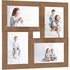 Brune Rammer vidaXL Collage Photo Frame for 4x(10x15 cm) Picture Light Brown MDF Ramme