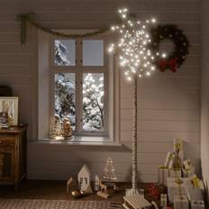 Med belysning Juletrær vidaXL 2,2 m 200 LED'er inde/ude piletræ koldt hvidt lys Juletre