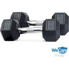 WeCare Dumbbells WeCare Fitness Rubber-Coated Chrome Handle Dumbbells (Set of Two) 20 lb