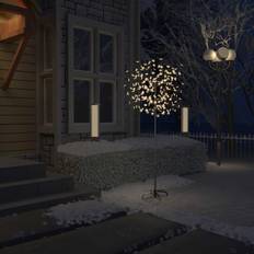 Med belysning Juletrær vidaXL 200 LED'er varmt hvidt lys kirsebærblomst 180 cm Juletre