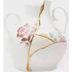 Seletti Kintsugi in White/Gold/Brown, Size Medium Vase