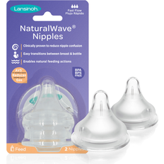 Baby Bottle Accessories Lansinoh NaturalWave Baby Bottle Nipples 2-pack