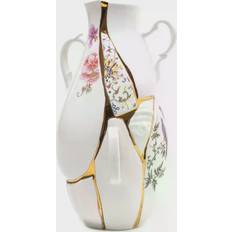 Seletti Kintsugi in White/Gold/Brown, Size Big Vase