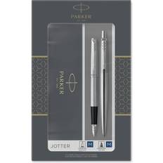 Parker Kulepenner Parker Jotter Ballpoint Pen & Fountain Pen Duo Gift Set Blue Ink Stainless Steel