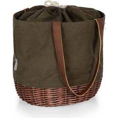 Green Fabric Tote Bags Picnic Time Coronado Canvas & Willow Basket Tote