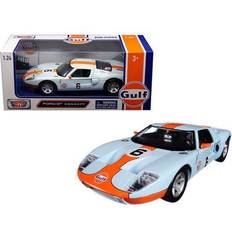 Motormax Spielzeuge Motormax Ford GT Concept 6 with "Gulf" Livery Light Blue with Orange Stripe 1/24 Diecast Model Car
