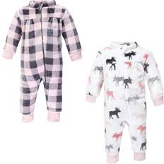 Hudson Baby Plush Jumpsuits - Pink Moose (10118623)