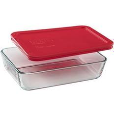 Pyrex MealBox 2.3-cup Divided Glass Food Storage Container with Blue Lid