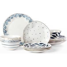 Porcelain Kitchen Accessories Lenox Blue Bay 12-Piece Dinnerware Set Blue Dinner Set