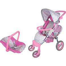Toys Lissi Twin Baby Doll Stroller with Car Seat and Accessories
