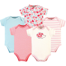 Touched By Nature Organic Cotton Short Sleeve Bodysuits 5-pack - Rosebud