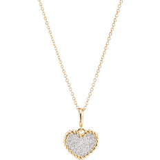 David Yurman Cable Collectibles Heart Necklace - Gold/Diamonds