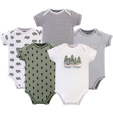 Touched By Nature Organic Cotton Short Sleeve Bodysuits 5-pack - Happy Camper