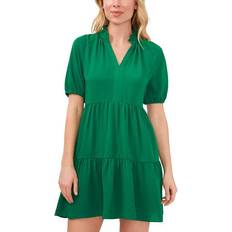 CeCe Women's Tiered V-Neck Babydoll Dress - Lush Green