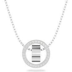 Swarovski Hollow Pendant Necklace - Silver/Transparent