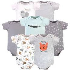 Hudson Baby Alphabet Animals Short Sleeve Bodysuits 7-pack - Grey