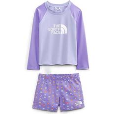 The North Face Swimwear Children's Clothing The North Face Toddler Long Sleeve Sun Set - Pop Purple Rainbows End Print