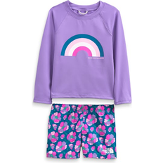 The North Face Swimwear Children's Clothing The North Face Toddler Long Sleeve Sun Set - Banff Blue Mountain Floral Print (NF0A53CT)