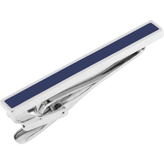 Blue Tie Clips Ox and Bull Inlaid Tie Clip - Silver/Navy