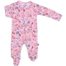 Magnetic Me Jumpsuits Children's Clothing Magnetic Me Dandy Lions Modal Magnetic Footie - Pink