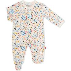 Jumpsuits Children's Clothing Magnetic Me Starburst Print Modal Magnetic Footie - White