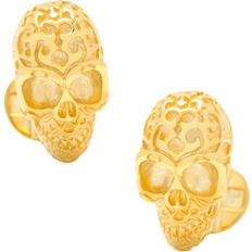 Gold - Silver Cufflinks Cufflinks Inc Vermeil Fatale Skull Cufflinks - Gold
