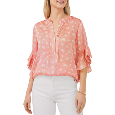 Vince Camuto Floral Flutter Sleeve Top - Canyon Cor